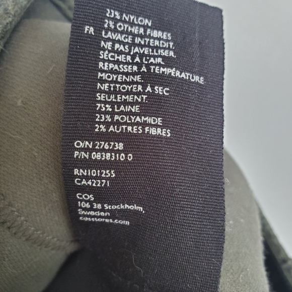 COS Wool Vest Zip Front NWOT Size 10 Neutral Minimalist - Picture 10 of 12